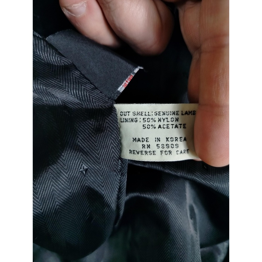 Vintage Preston & York Coat Womens Medium Black Leather Overcoat Thinsulate - Picture 6 of 12